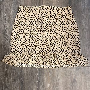 Lottie Moss Ruffle Cheetah Mini Skirt Size M